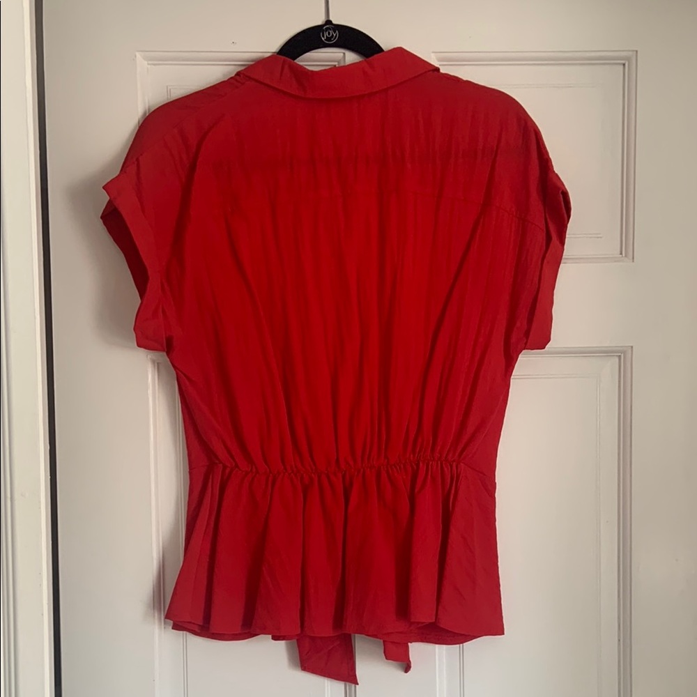 Red Button-Up Women's Top - Picture 5 of 5